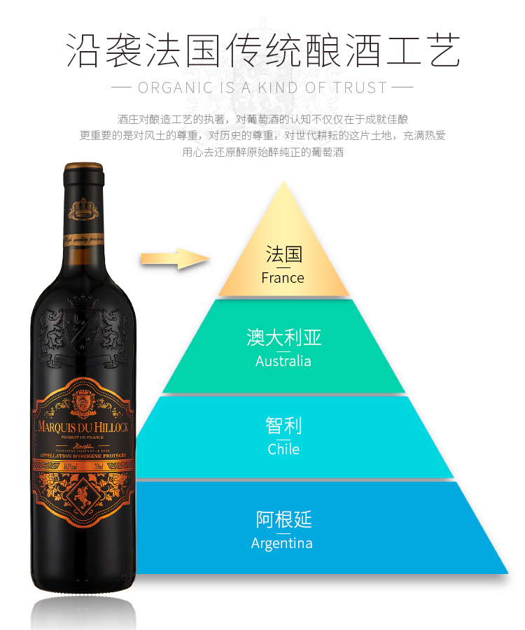 【歌瑞安】侯爵古堡干红酒6瓶礼盒装