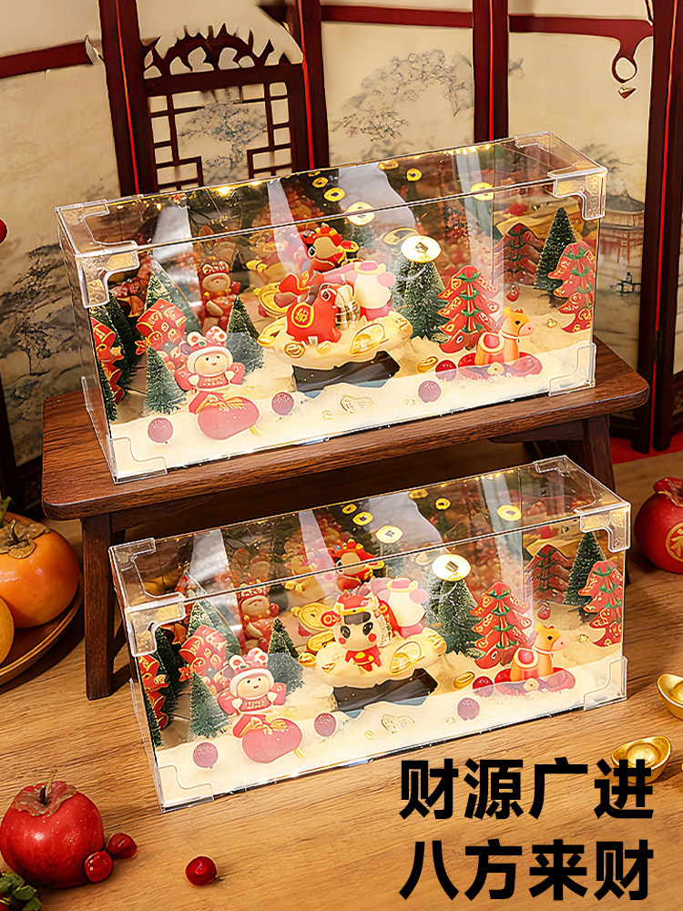 New Year of the Horse Fortune-Attracting Rotating Rubik's Cube Mirror Handmade DIY Night Light Spring Festival Ornament Gift for Girlfriend