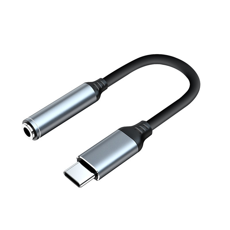 Type-C Headphone Adapter Typec Round Hole 3.5mm Interface Converter Cable Mobile Phone Charging and Listening to Music Two-In-One
