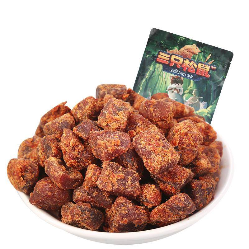 Three squirrel beef grains 110g independent small package XO sauce spicy beef jerky casual snack