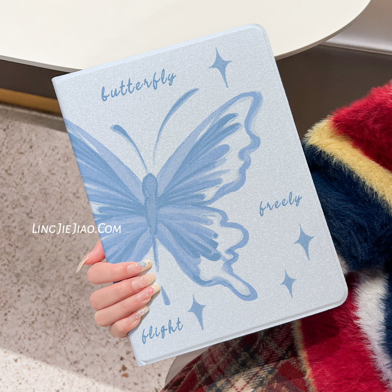 Suitable for iPad Air5 Protective Case 2022 New Tablet Case Ipad9/10 Silk Pattern Book-Style Mini6 Full Cover 8 Anti-Drop 10.9inch Blue Butterfly iPad Pro Simple Air2 Mini Suitable for iPad Air5 Protective Case 2022 New Tablet Case Ipad9/10 Silk Pattern Book-Style Mini6 Full Cover 8 Anti-Drop 10.9inch Blue Butterfly iPad Pro Simple Air2 Mini