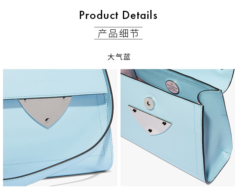 38节预售 意大利 Coccinelle 可奇奈尔 B14 Design系列 女式手提包 冰蓝色 双重优惠折后￥635包邮（需100元定金）