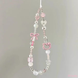 kitty猫蝴蝶手机链短款挂绳可爱串珠相机挂饰小挂件手腕防摔链条