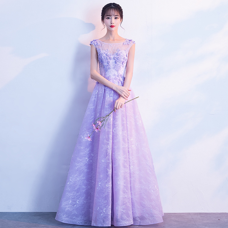 Evening Dress for Women 2025 New Style Purple Banquet Elegant Dress for Ladies, Suitable for Hosting, Choir Performances Evening Dress for Women 2025 New Style Purple Banquet Elegant Dress for Ladies, Suitable for Hosting, Choir Performances