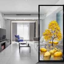 Nordic art glass screen Small apartment light luxury custom living room bedroom partition Matte translucent double-sided effect