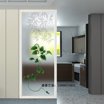 Modern minimalist art glass screen partition wall Custom small household entrance double-sided frosted craft glass