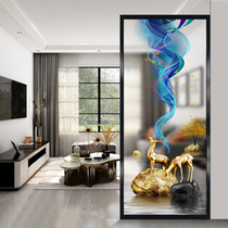 Nordic simple art glass screen Living room bedroom partition Entry entrance Double-sided translucent matte rich elk