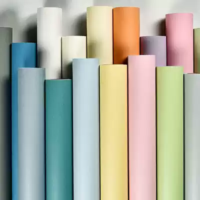 Tear open and paste wallpaper bedroom warm living room waterproof PVC solid color plain dormitory decoration Nordic ins modern