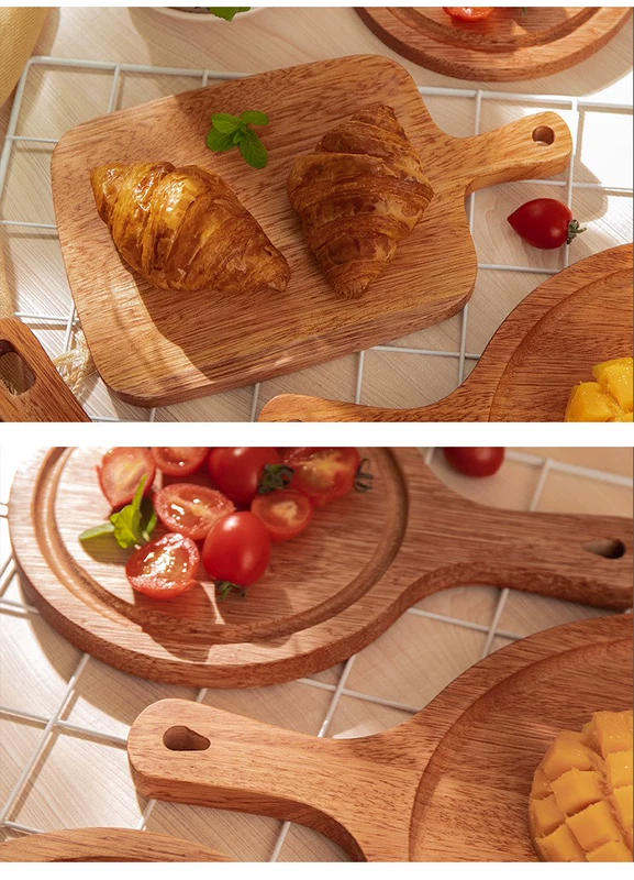 Món ăn phương Tây Đĩa Pizza Bread Board Tấm gỗ Khay gỗ Bánh hình vuông Bít tết Bít tết Tấm gỗ Đồ ăn nấu chín - Tấm