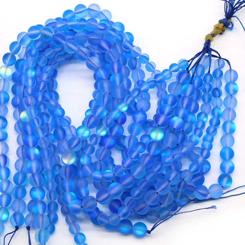 Синие мигающие плетеные бусины ручной работы, агатовые аксессуары, ручка, связать своими руками