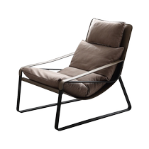 Plain orange Italian minimalist leisure chair light luxury sofa chair living room balcony single sofa lounge chair houndstooth Nordic style