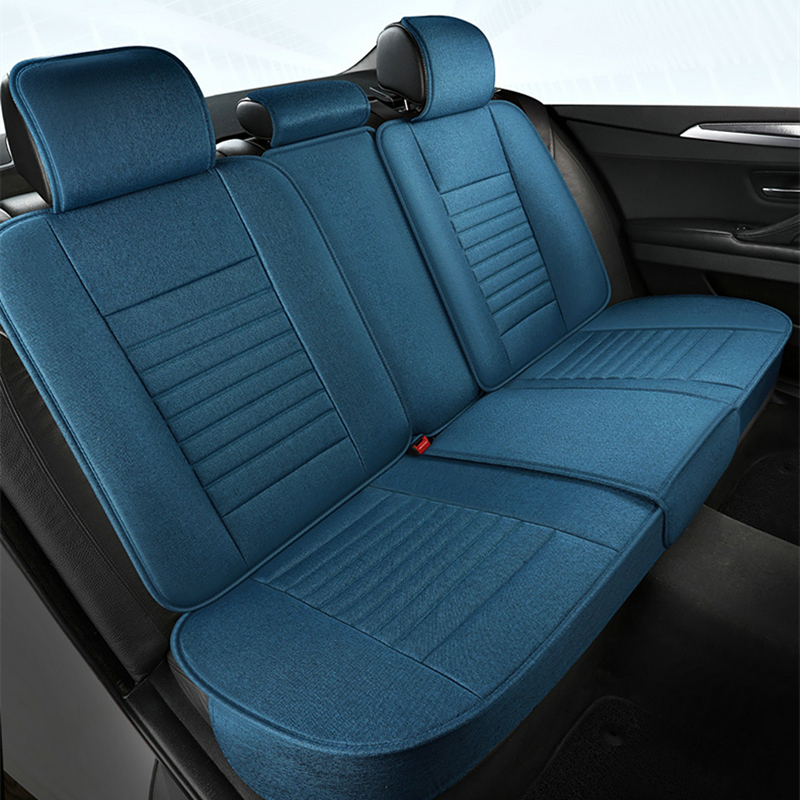 All-Season Seat Cover Car Accessories Seat Cushion Rear Three-Seater Back Seat Linen Breathable Cushion Full Coverage Winter