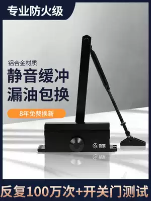Door closer household hydraulic buffer automatic closing artifact fire door outdoor commercial iron non-perforated door spring