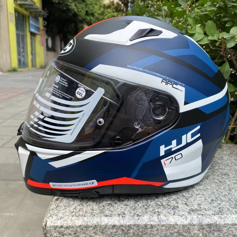 Imported Hjc I70 Dual-Lens Motorcycle Helmet for Cruising and Traveling, Adult Glossy Black Racing Helmet for Men and Women, Suitable for All Seasons