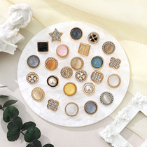 Shirt button metal shirt button pearl diamond summer womens chiffon top dress polo shirt small round button