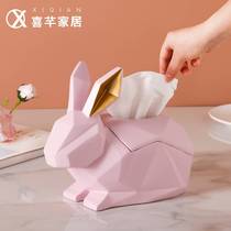 Rabbit Decorated Paper Towels Box Table Swing Piece Eu Style Living Room Light Lavish Minimalist Furnishing Tea Table Creative Napkin Cramps Paper