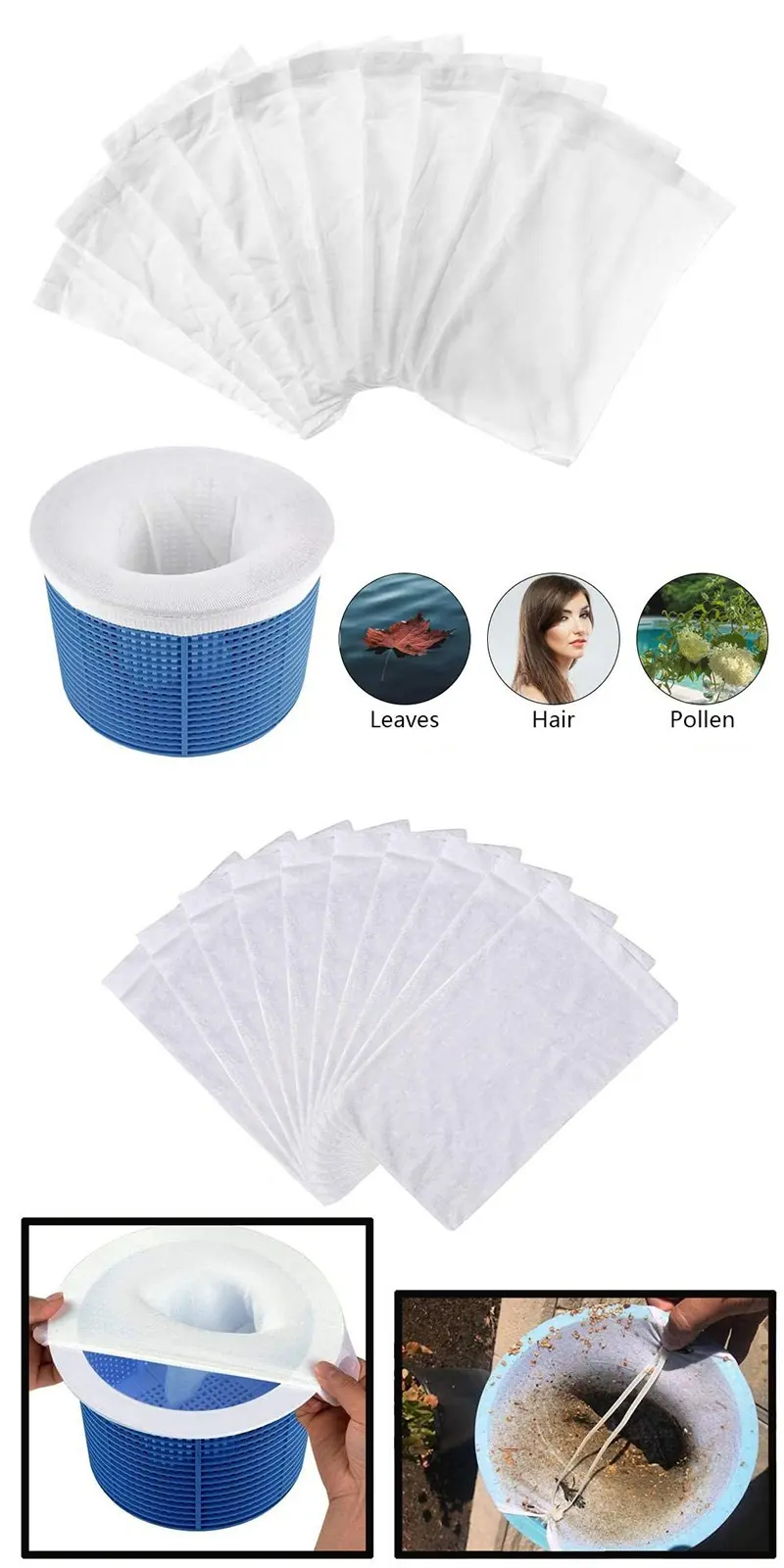 надувной бассейн 新品 skimmer socks游泳池过滤网过滤袜垃圾套泳池撇渣器沫防尘污
