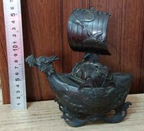 Castang antique Tang copper thick and heavy incense stove swinging piece of treasure boat Fucalligraphy Dragon Boat