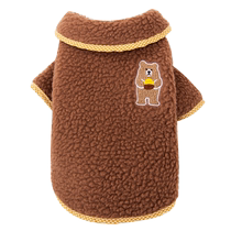 Autumn and winter thickened warm dog clothes cartoon bear patch polar fleece cardigan small dog pet dog clothes