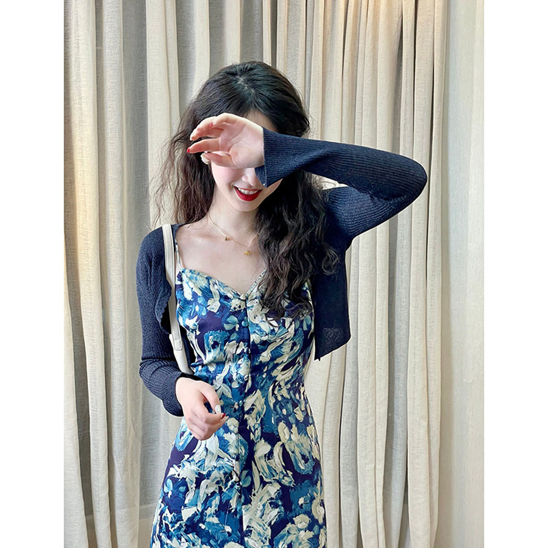 Tea hysteria French style retro style retro 2021 new fall harnesses Broken Flowers Snowspun two-piece fitted with children Summer