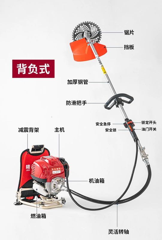 Máy cắt cỏ Wuyang mẫu Honda mang theo hộ gia đình nhỏ nông nghiệp đa chức năng đất hoang tạo tác xăng làm cỏ và xới đất