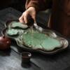 Tea Tray for Home Use, New Small Dry Brewing Platform, Japanese-Style Tea Table, Vintage Tea Set with Drainage and Storage, Kung Fu Tea Tray