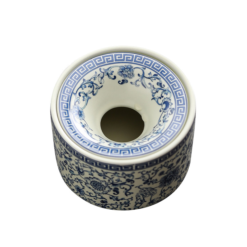 Ru Kiln Ashtray with Lid, Ceramic Anti-Fly Ash Household Stylish and Trendy High-End Ashtray, Tea Residue Container, Tea Bowl