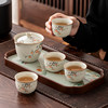 Ruyao Ceramics Shishi Ruyi Gaiwan Tea Cup Kung Fu Tea Set for Home Use, Non-Scalding, Quick Tea Brewing Cup