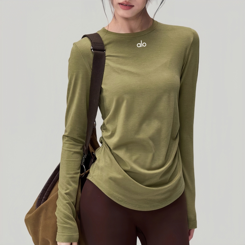 Aio Yoga Wear Long-Sleeved 2026 New Slim-Fit Pilates Fitness Suit Quick-Drying Running Sports Top Aio Yoga Wear Long-Sleeved 2026 New Slim-Fit Pilates Fitness Suit Quick-Drying Running Sports Top