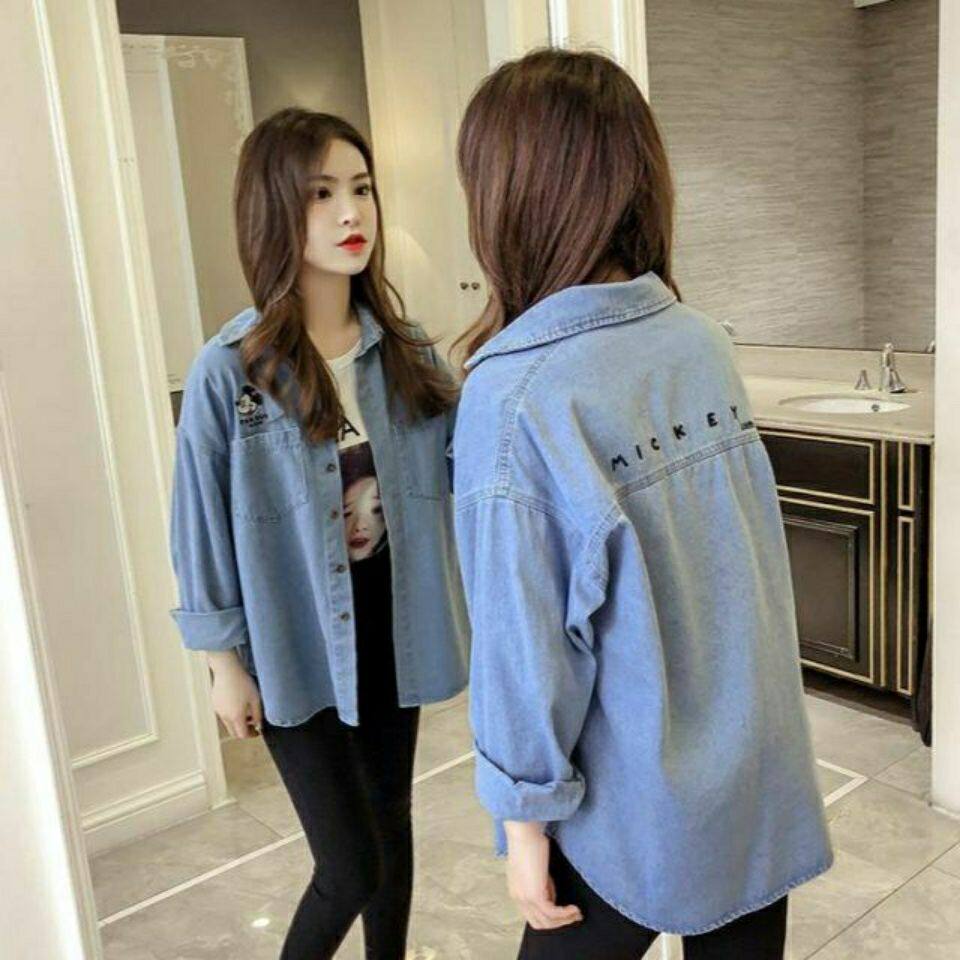Slim shirt, denim jacket, thin spring and autumn style, Pu fashion women's clothing 2021 fashionable early autumn, lazy wind, loose Korean