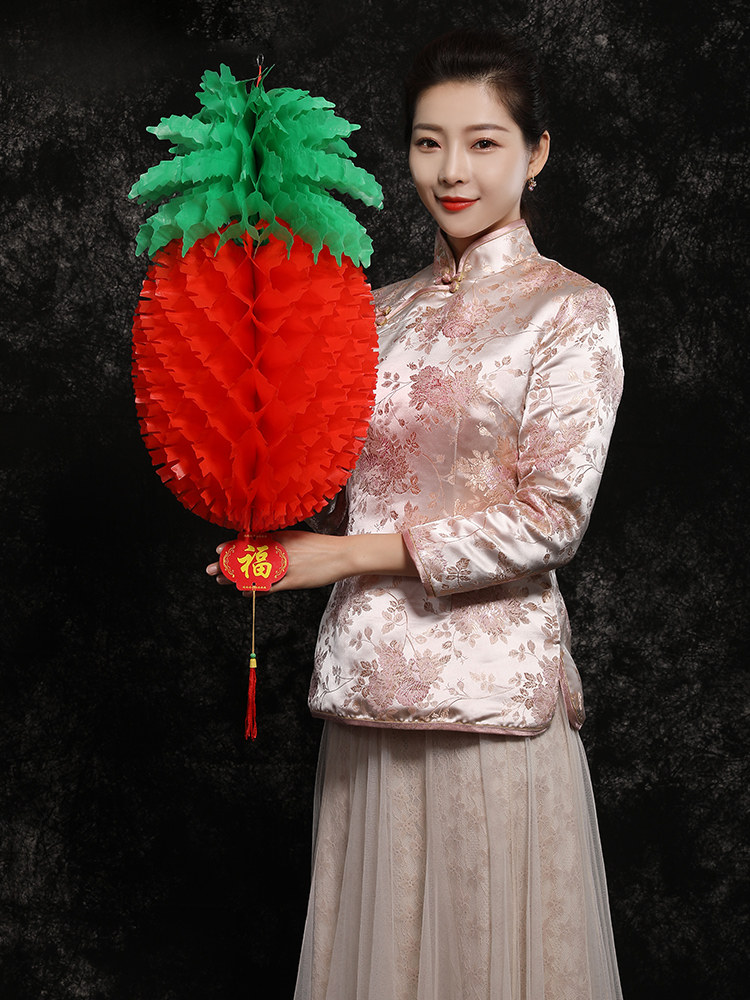 Pineapple Fruits Lanterns Plastic Small Paper Lanterns National Day Activities Indoor Christmas Kindergarten Roof Decoration Hanging Accessories