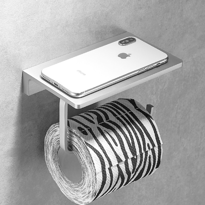 All copper roll paper mobile phone rack toilet hotel toilet bathroom creative waterproof thickened paper towel rack wall hanging