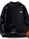 Half turtleneck all-in-one velvet sweatshirt for boys and girls 2025 winter warm base layer thick embroidered inner layer