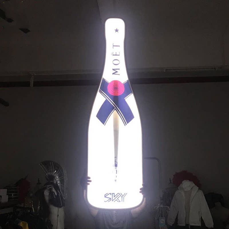 Bar KTV luminous champagne brand wine bottle nightclub on the wine artifact props decoration luminous hand holding sign LOGO custom