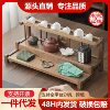 Black walnut tea set storage rack solid wood Chinese style removable tea cup holder double layer desktop storage rack cup holder