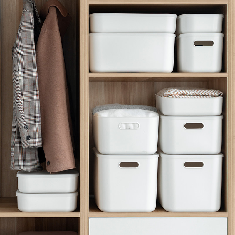 Excellent Home Simple Storage Box Five-piece Set of Solid Color Clothes Book Arrangement Simple and Comfortable Department Available in Multiple Places - Taobao