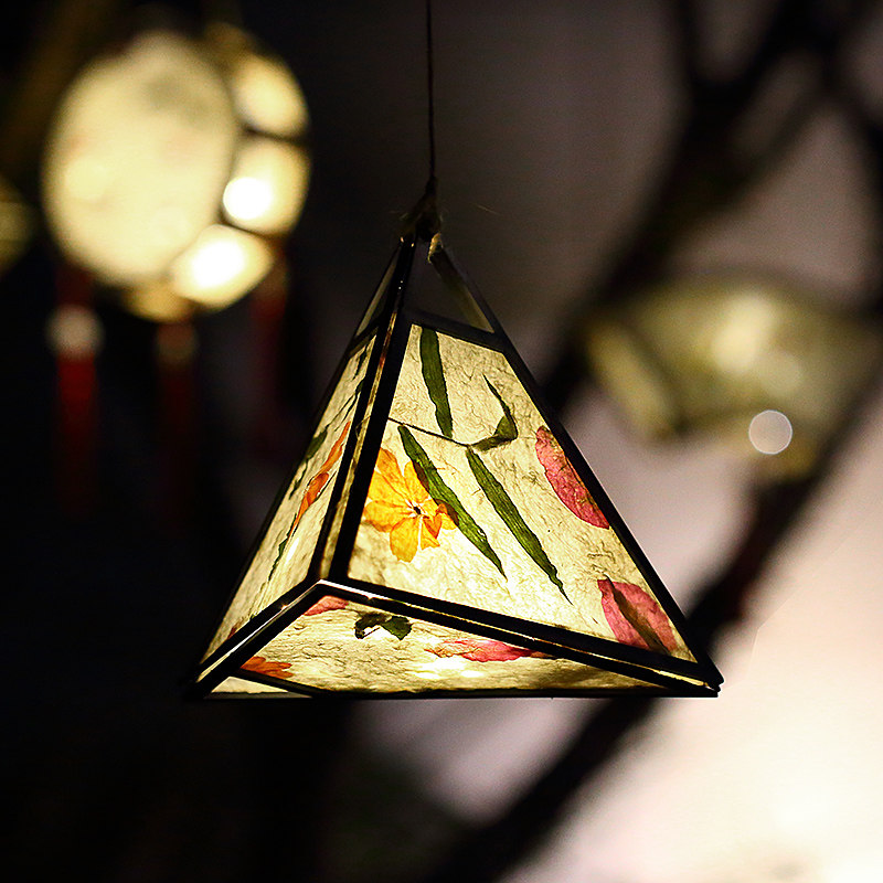 New Year's Day New Year's lantern lantern flower papyrus parent-child handmade diy production material bag Hanfu portable ancient style palace lantern