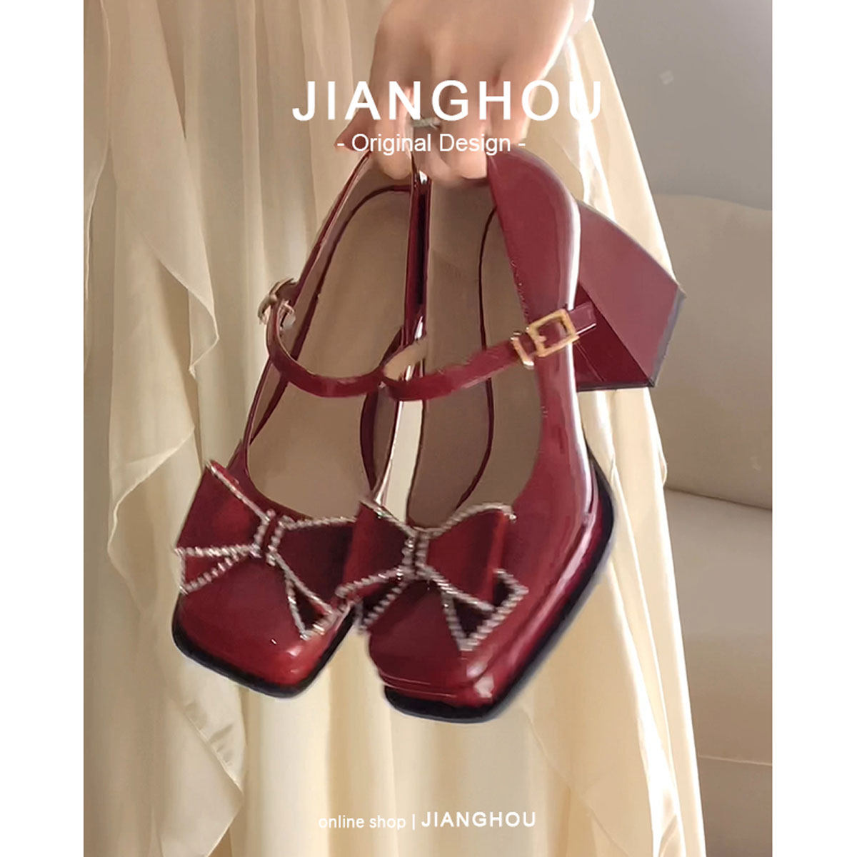 Genuine leather ~ artisan meets waterproof bench High heel shoes not tired feet Wine Red Mari Precious Wedding Shoes Show and Two Wear Women's Shoes Winter-Taobao
