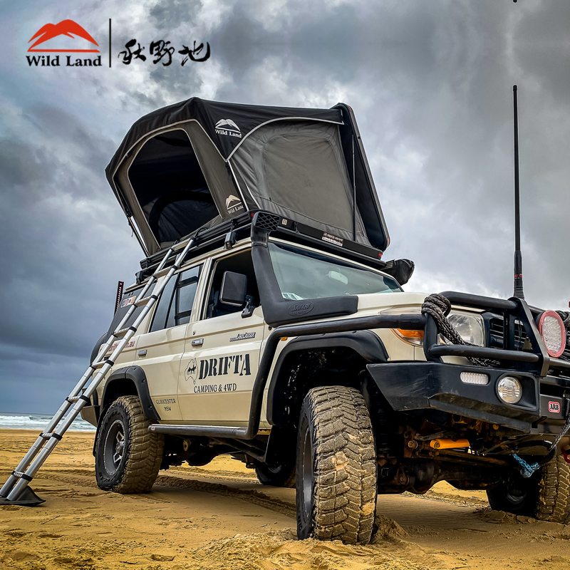 Autumn Wildland Sand Boat Air Pressure Hard Shell Roof tent Outdoor Self-driving Camping With car-borne Double tent