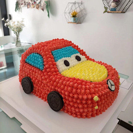 Net red creative children's cartoon custom car Fruit birthday cake National Shanghai Beijing Tongcheng distribution store