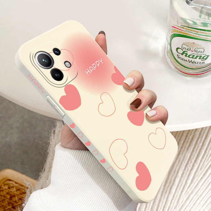 Xiaomi 11 Cell Phone Cases for Women Mi10s Youth Version Lite Soft Cover 9 New Lens Full Cover Civi Straight Edge Liquid Silicone Simple Gradient Ins Wind Premium Internet Red Fall Resistant