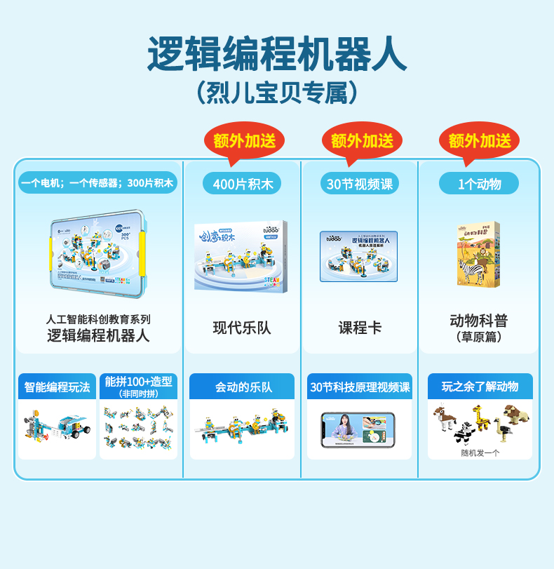 联想旗下智能物联品牌 Tudao 途道 逻辑编程机器人玩具 天猫优惠券折后￥298顺丰包邮（￥469-171）赠积木400片+30节视频课+动物科普 可3期免息