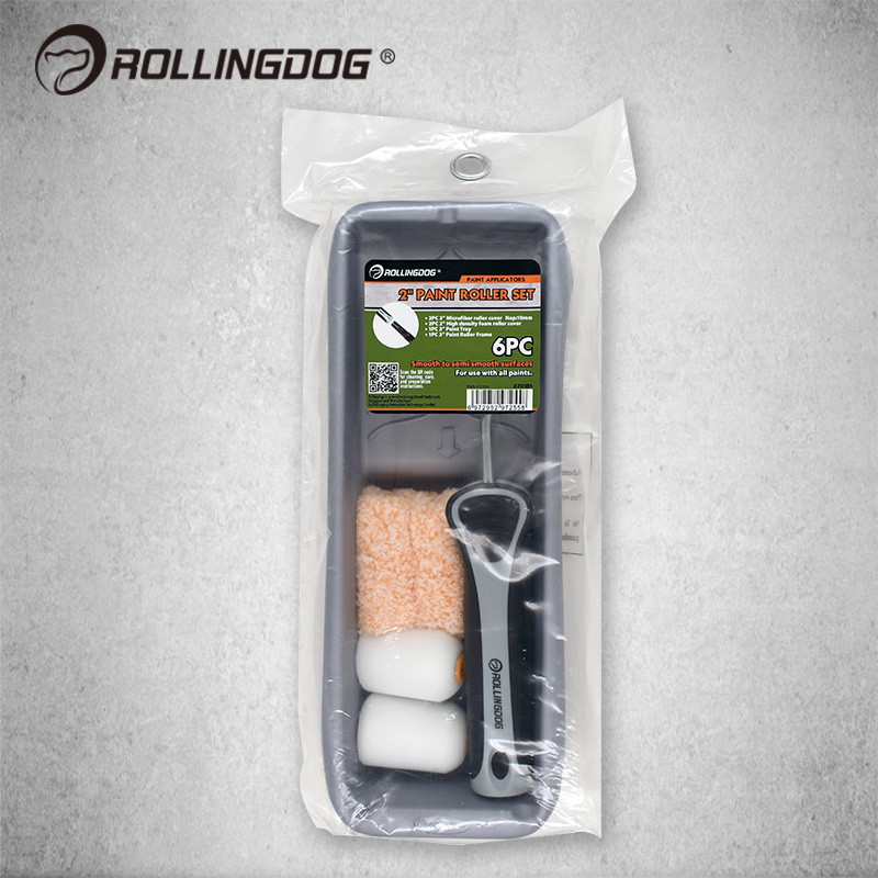 rollingdog roller brush 2 inch small roller brush water-based latex repaint set 70181 brush wall tool