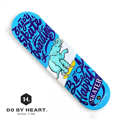DBH skateboard double-warped maple 7-layer professional board with dyed blue elephant yellow elephant series