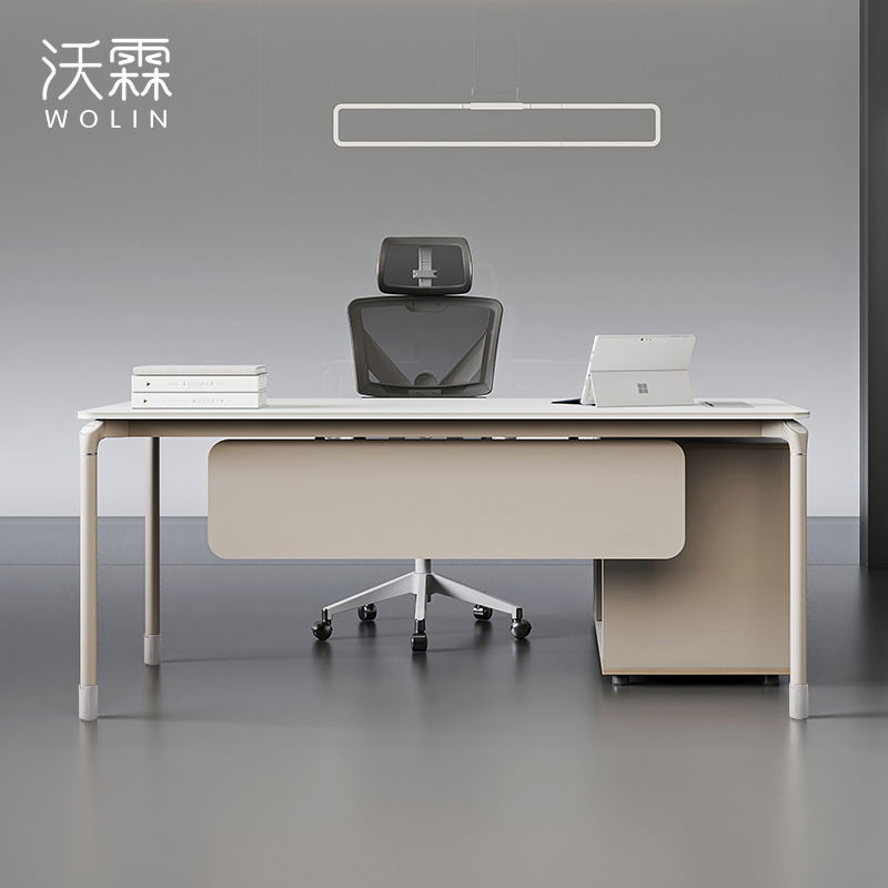 Boss desk simple modern single general manager female supervisor office furniture light luxury computer desk and chair combination