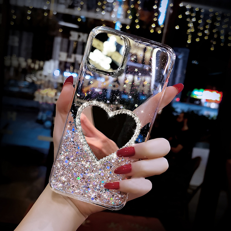 Luxurious Diamond Glitter Heart Mirror Phone Case for Apple 13 Pro Max, iPhone 14 Silicone Soft Case, 12 Transparent, 16 Anti-Drop, 15 with Lanyard, 17 Pro High-End, 8 Plus, New Creative Design for Women Luxurious Diamond Glitter Heart Mirror Phone Case for Apple 13 Pro Max, iPhone 14 Silicone Soft Case, 12 Transparent, 16 Anti-Drop, 15 with Lanyard, 17 Pro High-End, 8 Plus, New Creative Design for Women