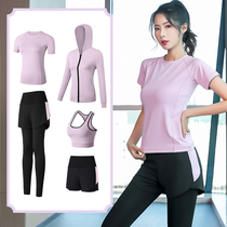 Yoga clothes womens summer fitness clothes sports suits womens morning running clothes gym quick-drying net red professional fashion