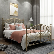 European golden red ins wrought-iron beds master bedroom second bedroom metal bed 1 5 m 1 8 meters double iron 1 2 meters bed