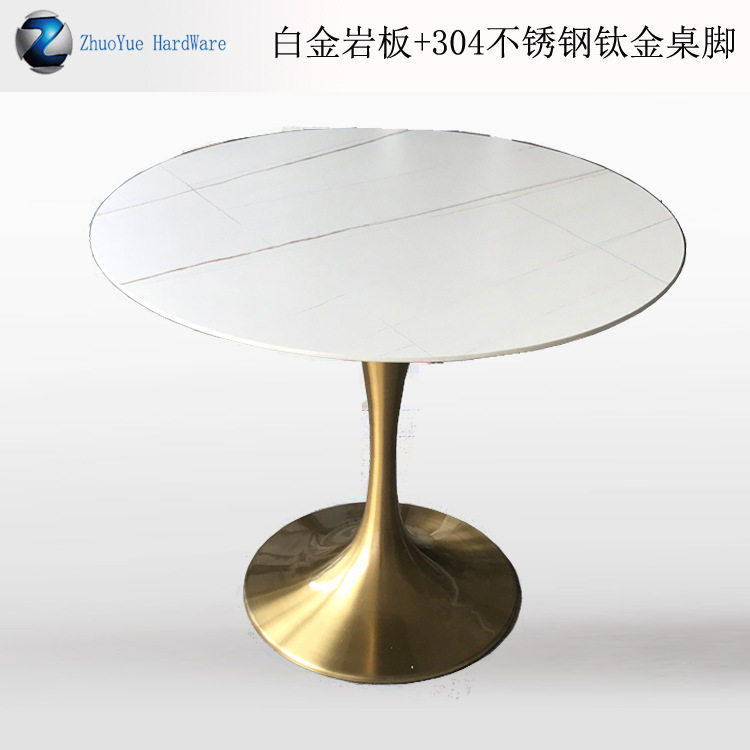 Light Lavish Rockboard Tulip Tulip Round Table With Table Industrial Wind Nordic Marble Negotiation Table-Taobao