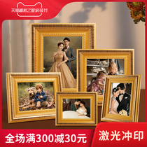 Solid Wood photo frame wedding photo studio wedding photo studio wedding photo golden picture frame silver setting table customized to map